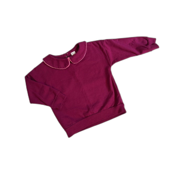 Petite Lem PL Kids Pink Peter Pan Collared Sweatshirt 2T - Picture 1 of 4